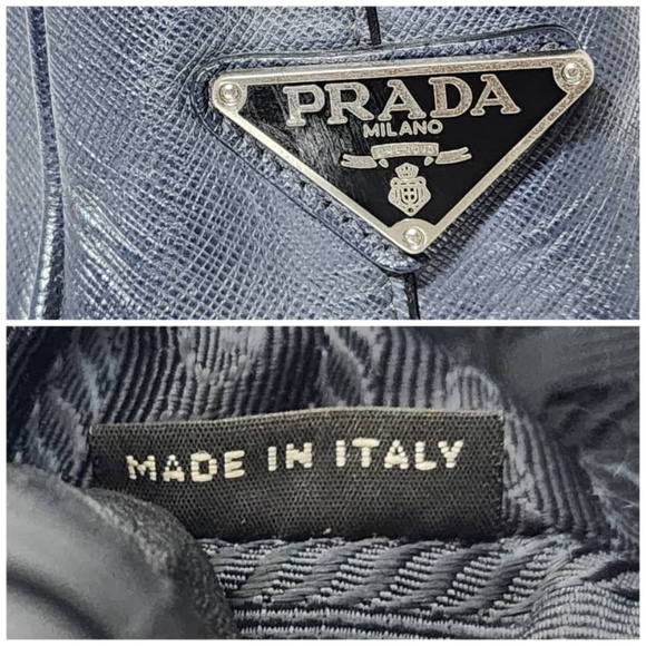 Authentic PRADA Vitello City Briefcase/Laptop Bag Deep Navy Blue - Picture 7 of 16